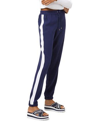 michael kors bold side stripe jogger mens|Michael Kors Mens Bold Side Black Sweatpants Striped Casual .